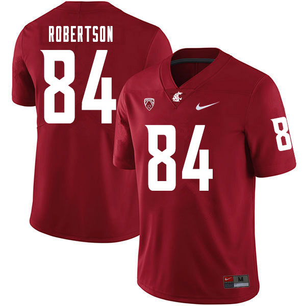 Washington State Cougars #84 T.J. Robertson College Football Jerseys Sale-Crimson